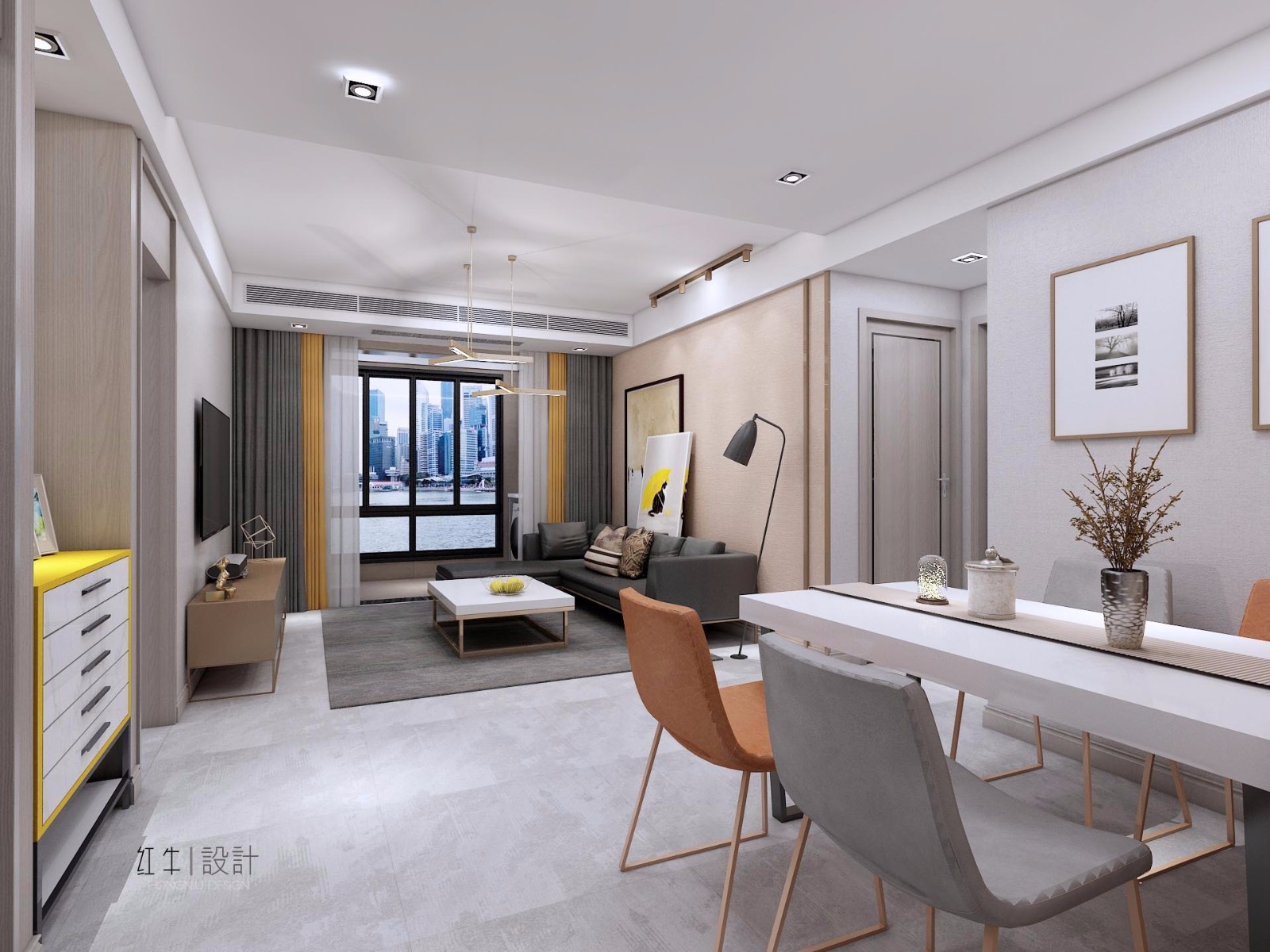 南京保利国际社区88平米现代简约风格装修05餐厅_水印